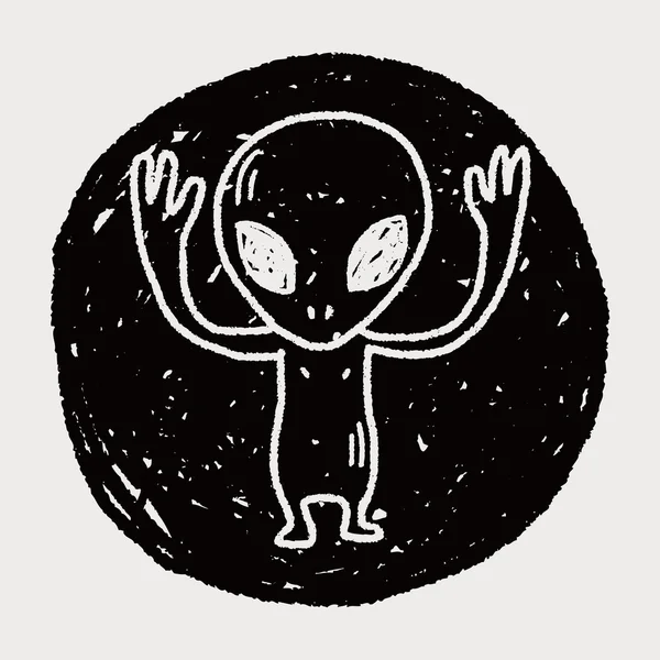 Doodle Alien — Stock Vector