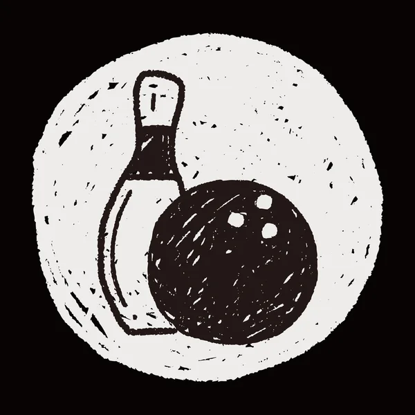 Doodle bowling — Stok Vektör