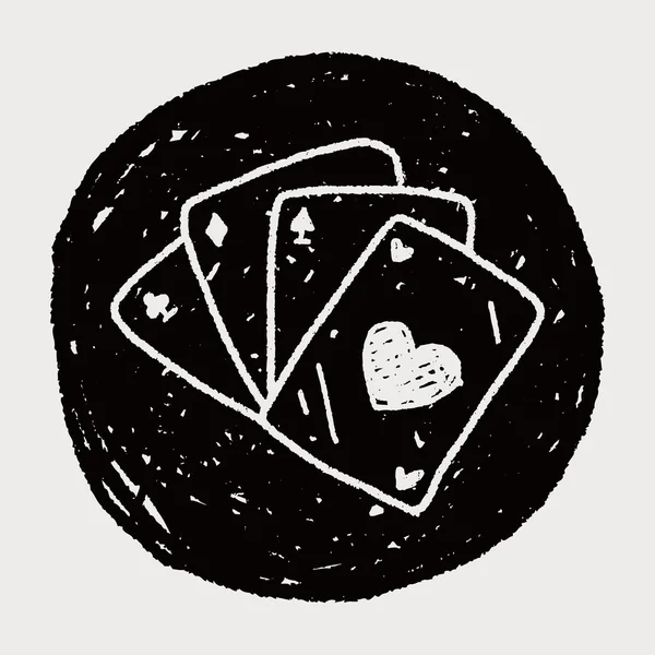 Doodle poker — Stok Vektör