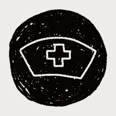 Hemşire şapka doodle çizim