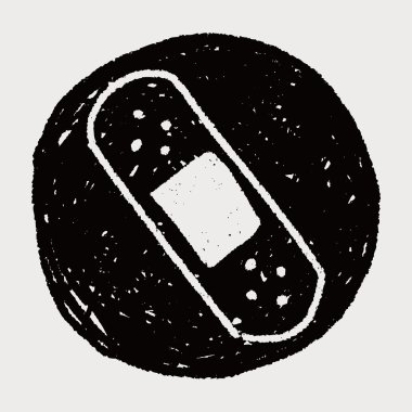 Yapışkanlı bandaj doodle çizim