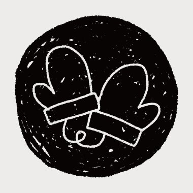 Kış eldiven çizim doodle