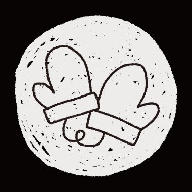Kış eldiven çizim doodle