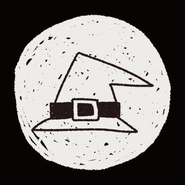 cadının şapka doodle çizim