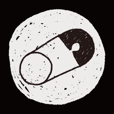 çengelli iğne doodle çizim