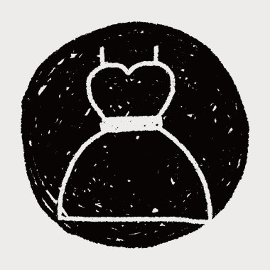 Doodle çizim elbise