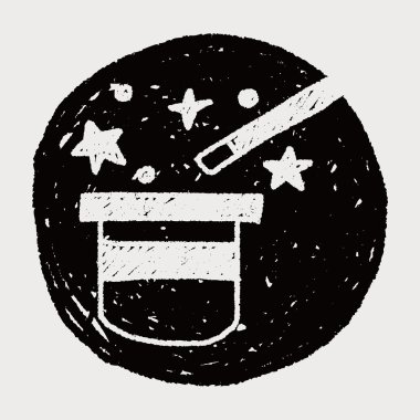 sihirli şapka doodle çizim