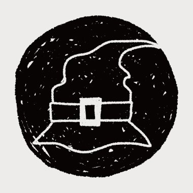 cadının şapka doodle çizim