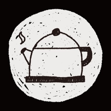 çay potu doodle çizim