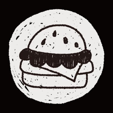 Hamburger doodle çizim