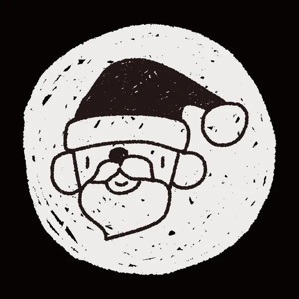 Santa claus doodle ritning — Stock vektor