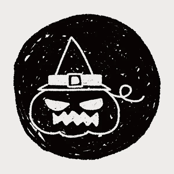 Halloween desenho doodle abóbora — Vetor de Stock