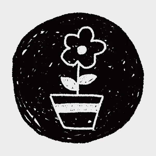 Blumenkritzelzeichnung — Stockvektor
