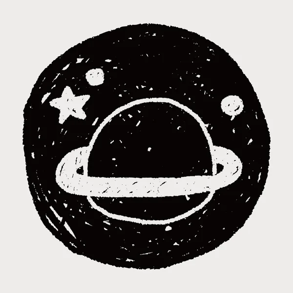 Planeten-Doodle-Zeichnung — Stockvektor