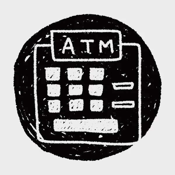 Disegno doodle ATM — Vettoriale Stock