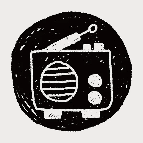 Radio doodle tekening — Stockvector