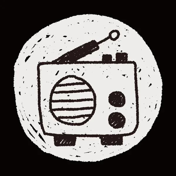Dibujo de garabato de radio — Vector de stock