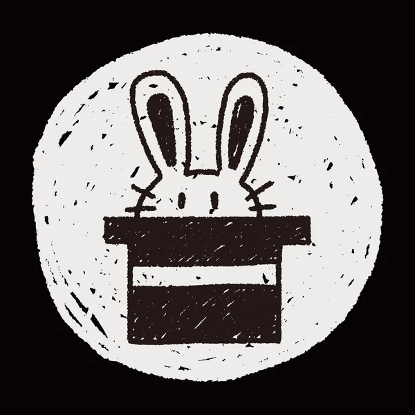 Kouzelný králík doodle výkresu — Stockový vektor