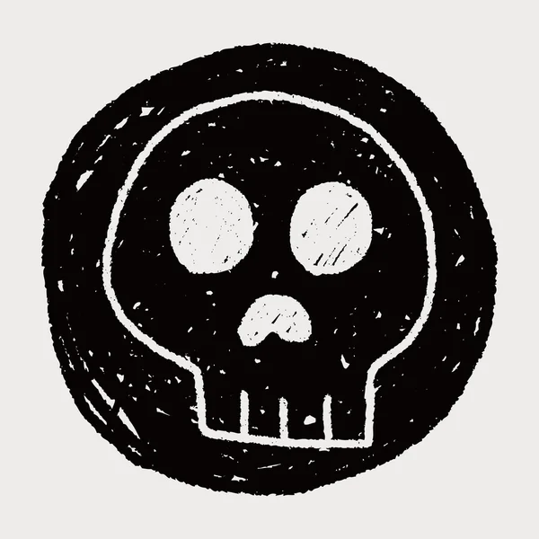 Dibujo garabato cráneo — Archivo Imágenes Vectoriales