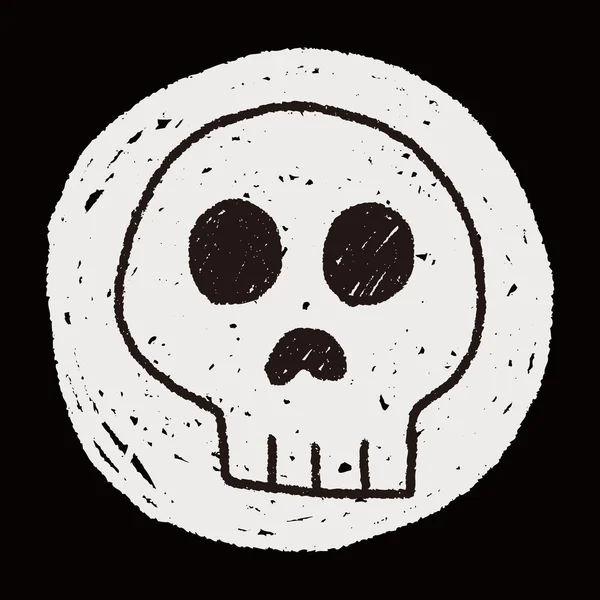 Dibujo garabato cráneo — Archivo Imágenes Vectoriales