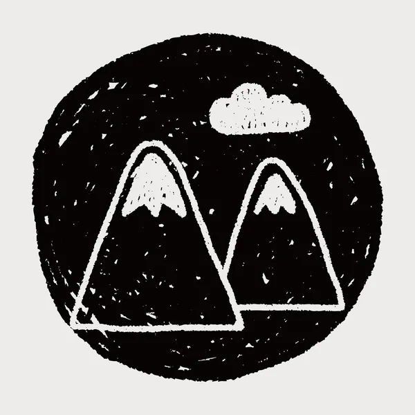 Dibujo de garabato de montaña — Archivo Imágenes Vectoriales