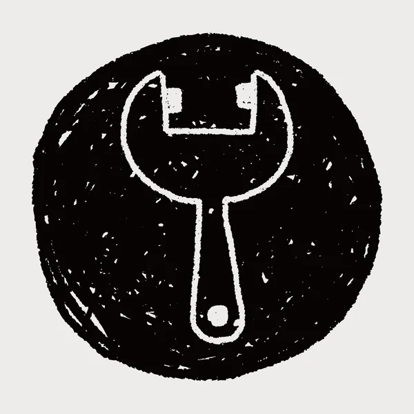 Рисунок гаечного ключа — стоковый вектор