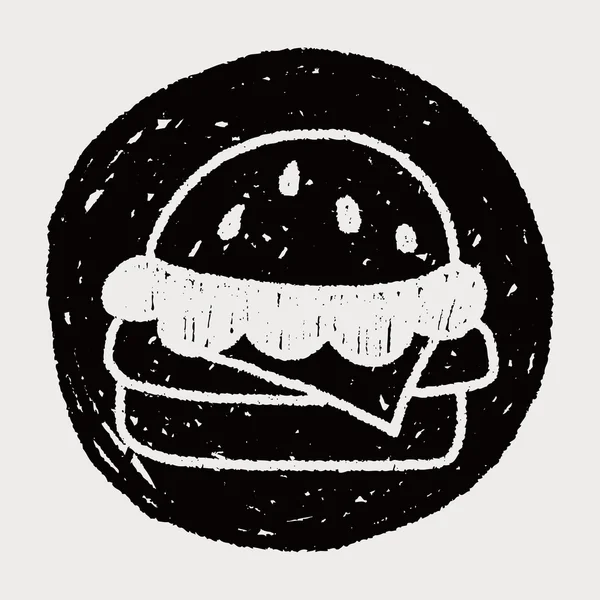 Hamburger doodle rysunku — Wektor stockowy