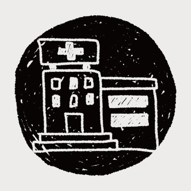 Hastane doodle çizim