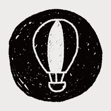 sıcak hava balon doodle çizim