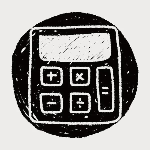 Calculatrice dessin doodle — Image vectorielle