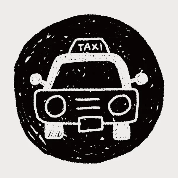 Taxi doodle drawing — Stock Vector