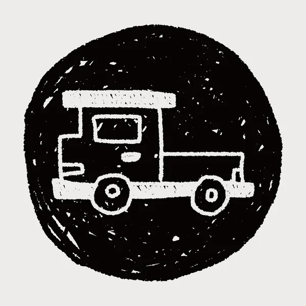 Vrachtwagen doodle tekening — Stockvector