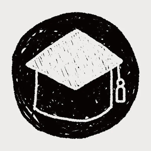 卒業の帽子落書き図面 — ストックベクタ