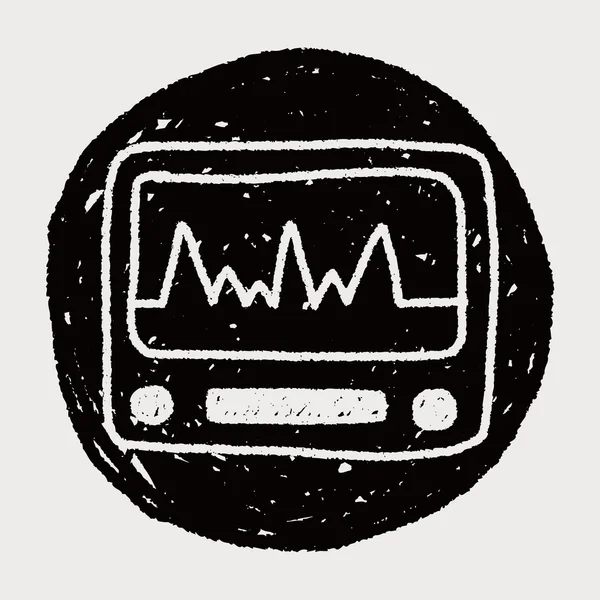 Disegno di scarabocchio ECG — Vettoriale Stock