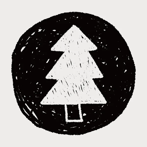 Dessin de gribouillage arbre de Noël — Image vectorielle
