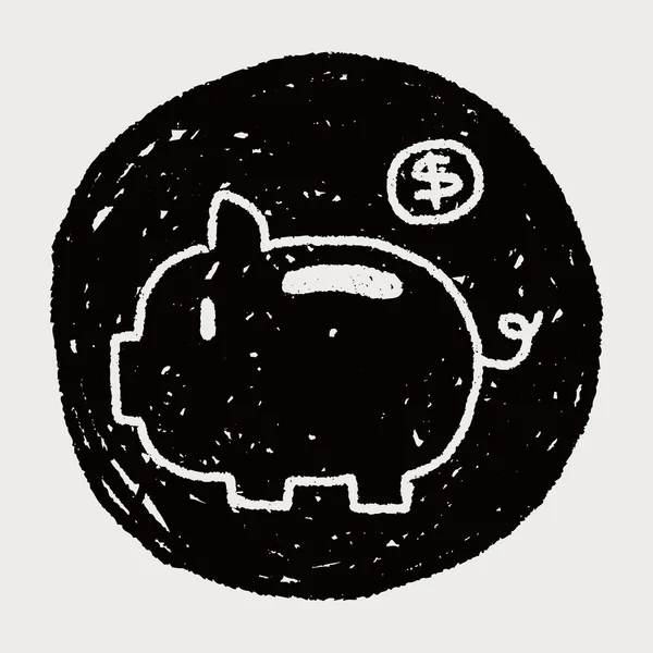 Piggybank 落書き図面 — ストックベクタ