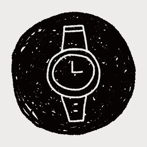 Reloj de garabato — Vector de stock