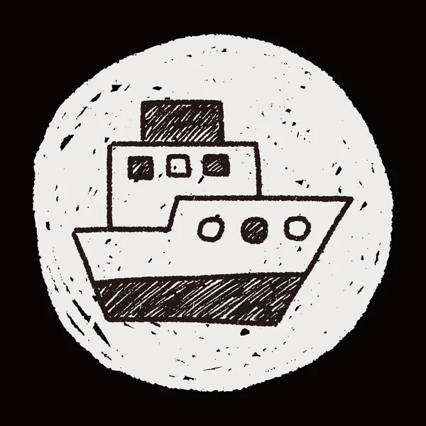 Barco doodle — Vetor de Stock