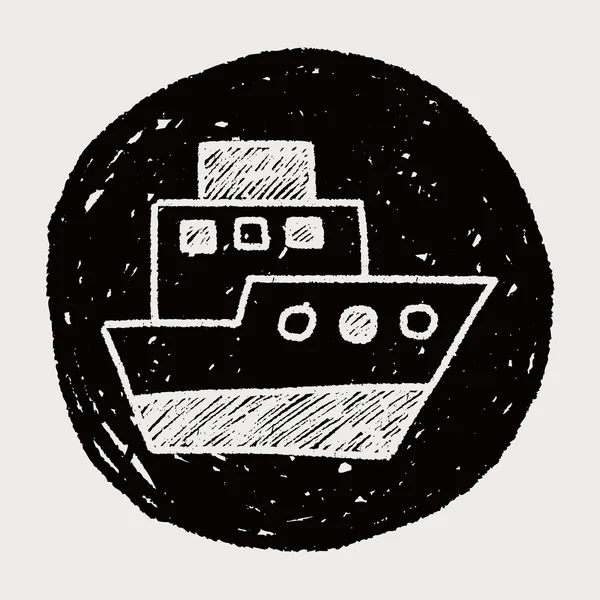 Bateau doodle — Image vectorielle