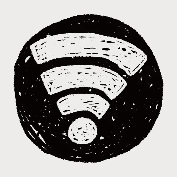 Wifi doodle — Vetor de Stock