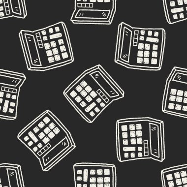 Hesap makinesi Dikişsiz desen arka plan doodle