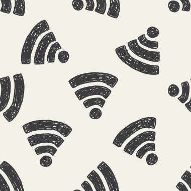 Doodle wifi Dikişsiz desen arka plan