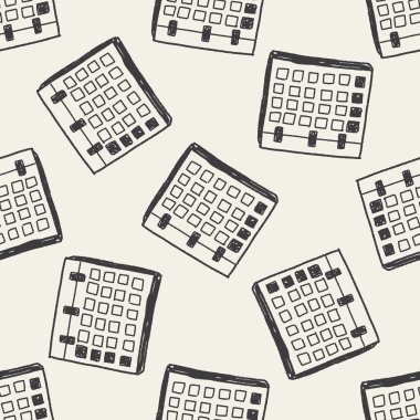 Aylık takvim doodle çizim Dikişsiz desen arka plan