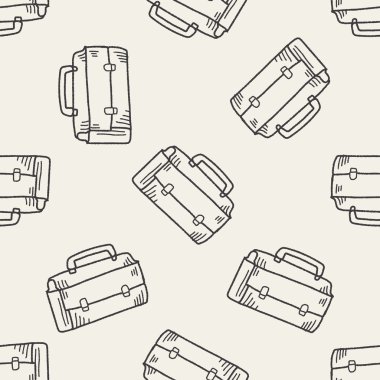 Evrak Çantası'nı Dikişsiz desen arka plan doodle