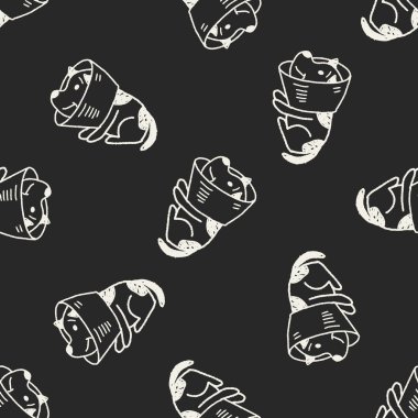 Doodle köpek tasması Dikişsiz desen arka plan