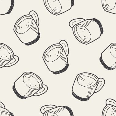 Doodle kahve Dikişsiz desen arka plan