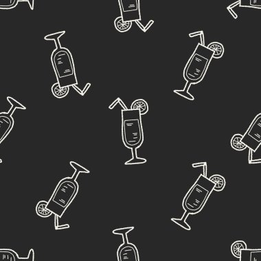 içki doodle Dikişsiz desen arka plan