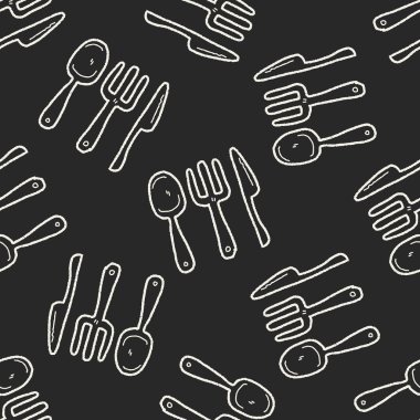 dishware doodle Dikişsiz desen arka plan