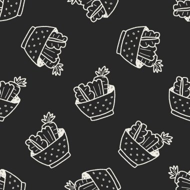salata doodle Dikişsiz desen arka plan