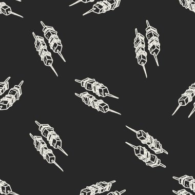 Barbekü et doodle Dikişsiz desen arka plan